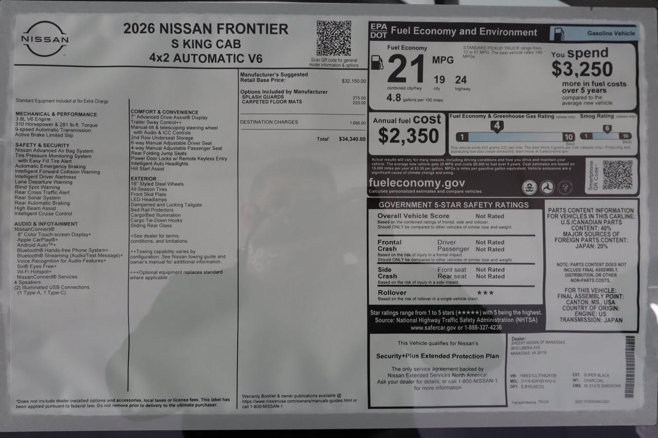 2026 Nissan Frontier S Manassas VA