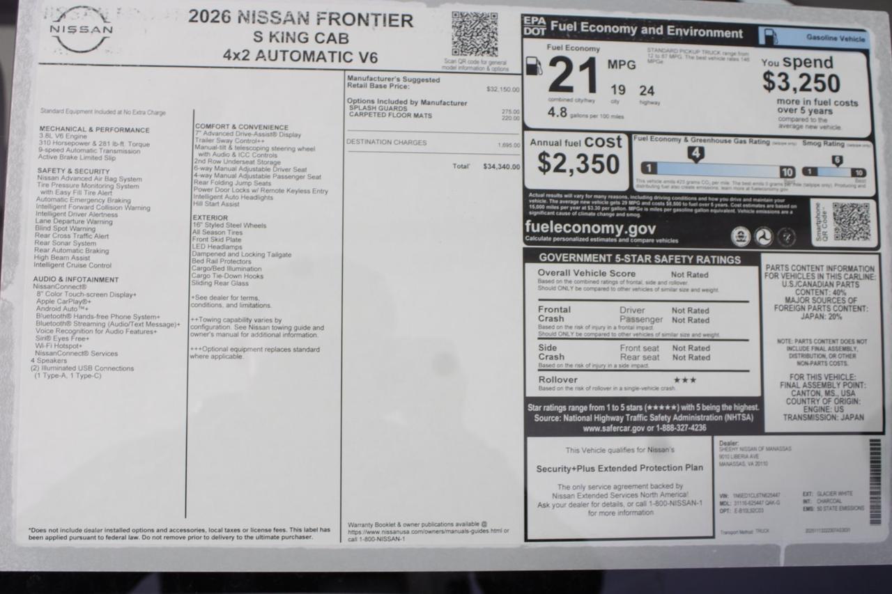 2026 Nissan Frontier S Manassas VA