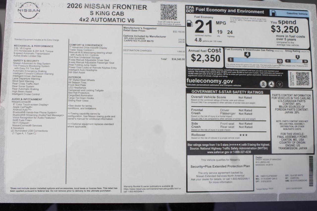 2026 Nissan Frontier S Manassas VA