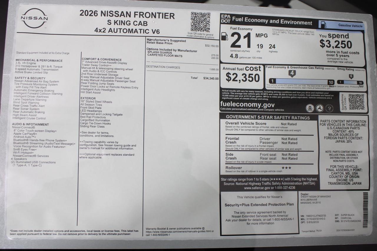 2026 Nissan Frontier S Manassas VA