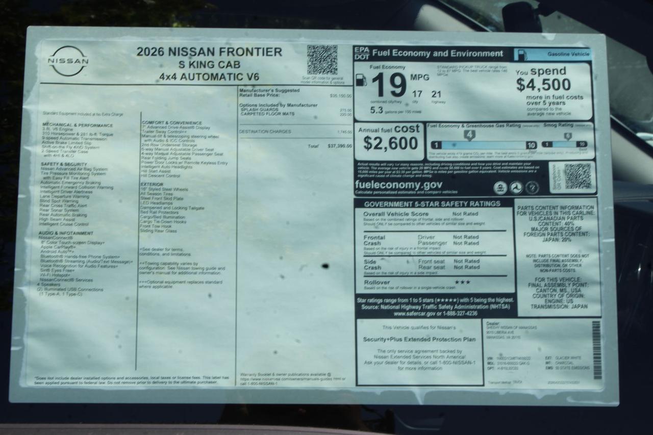 2026 Nissan Frontier S Manassas VA
