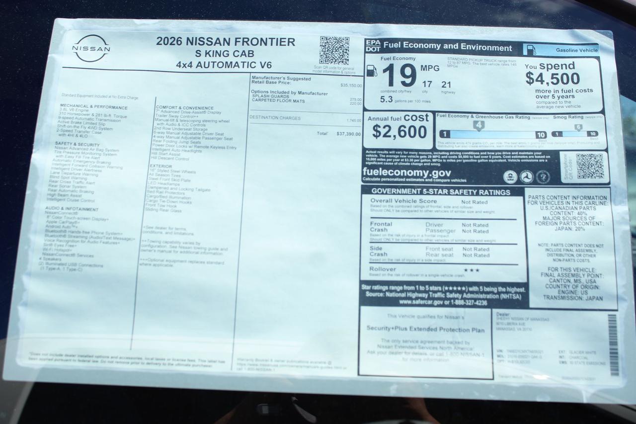 2026 Nissan Frontier S Manassas VA