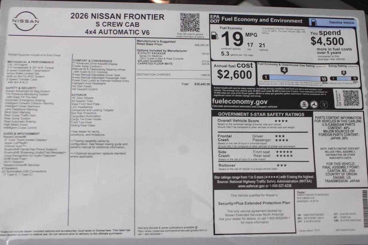 2026 Nissan Frontier S Manassas VA