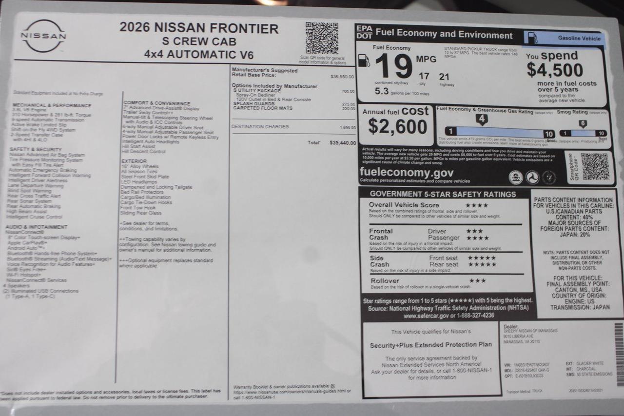 2026 Nissan Frontier S Manassas VA