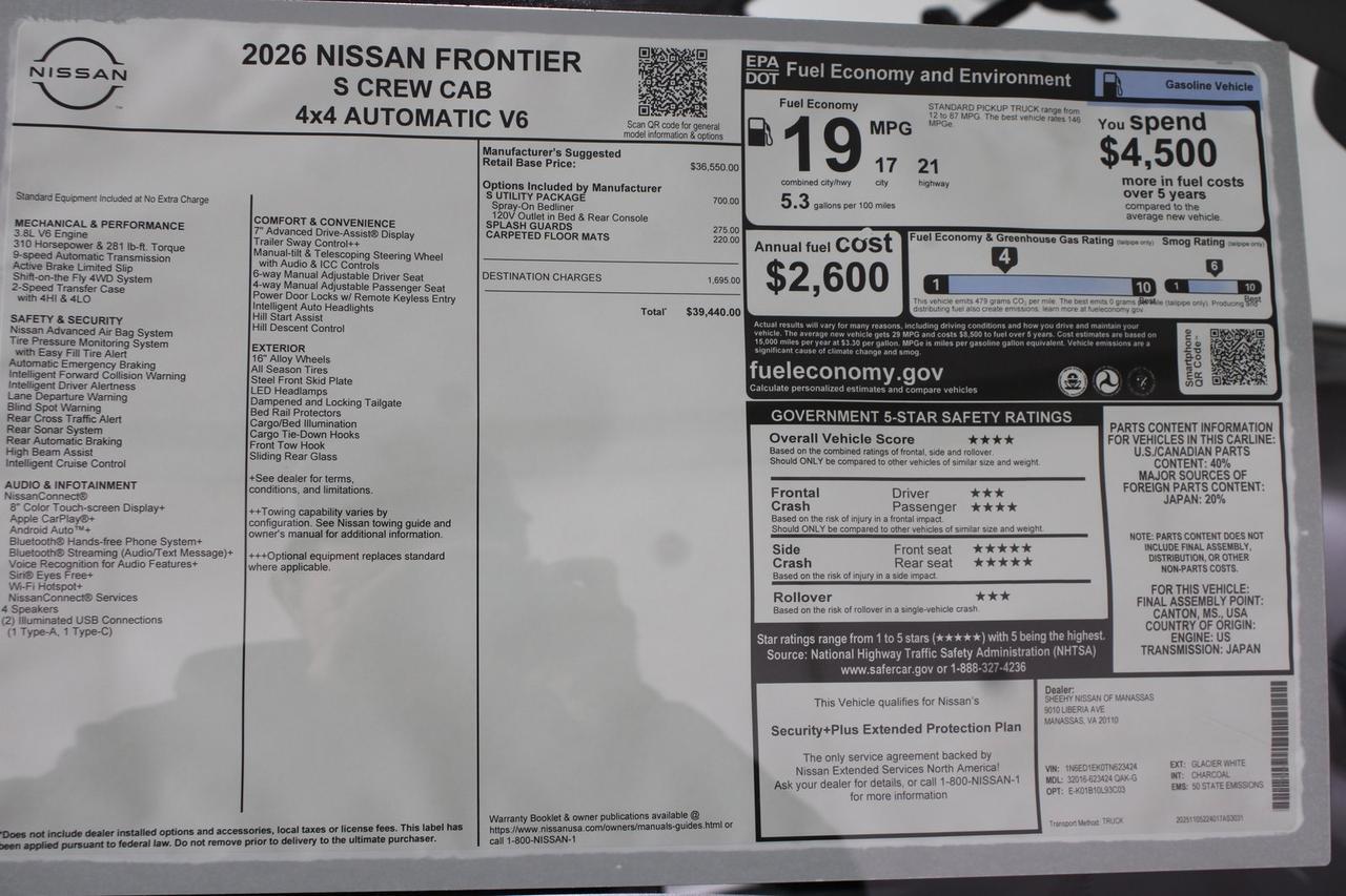 2026 Nissan Frontier S Manassas VA