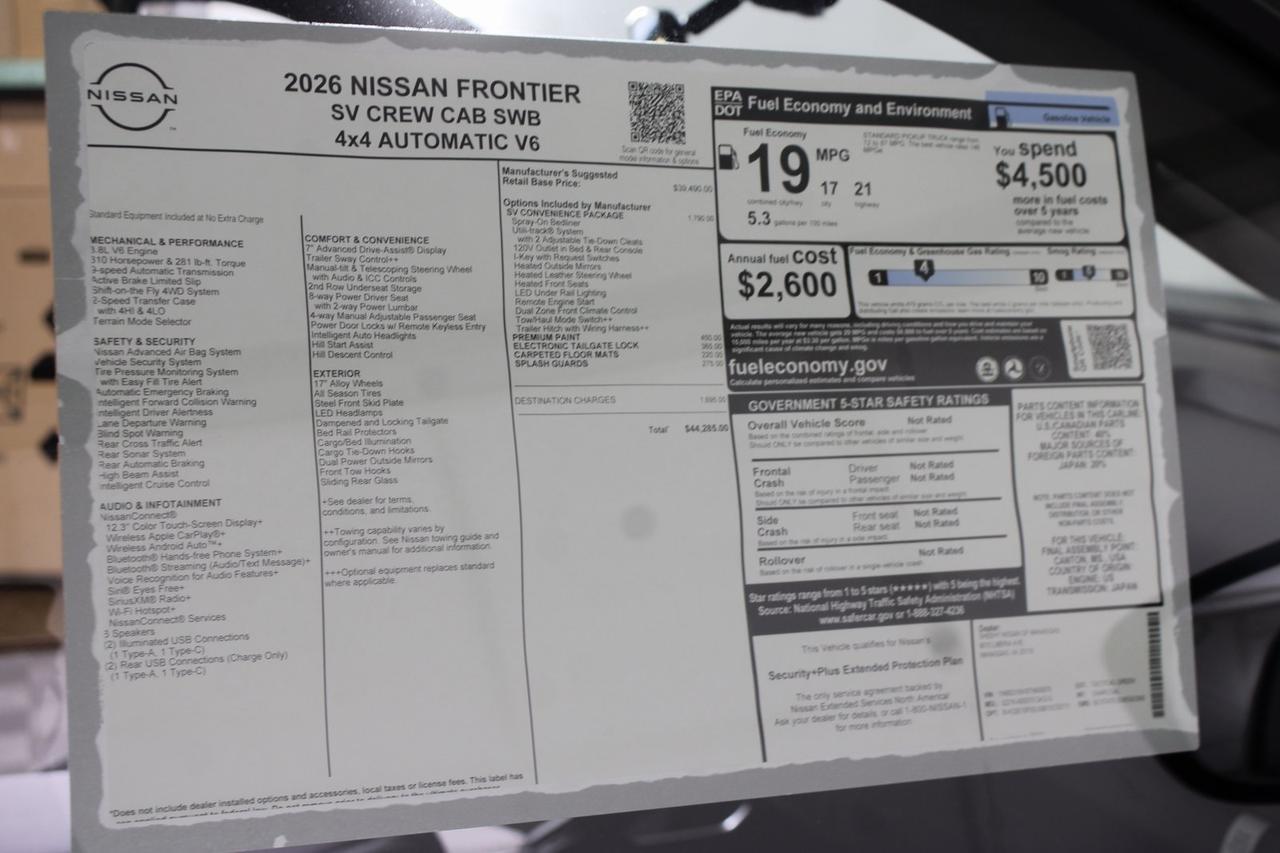2026 Nissan Frontier SV Manassas VA