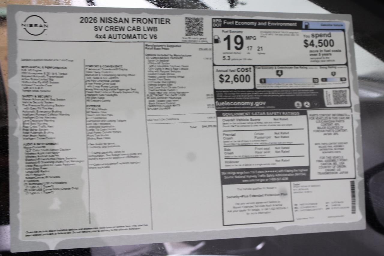 2026 Nissan Frontier SV Manassas VA