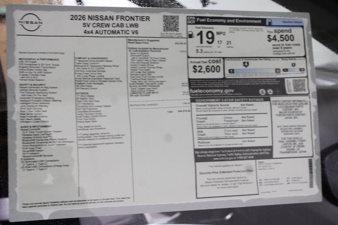 2026 Nissan Frontier SV Manassas VA