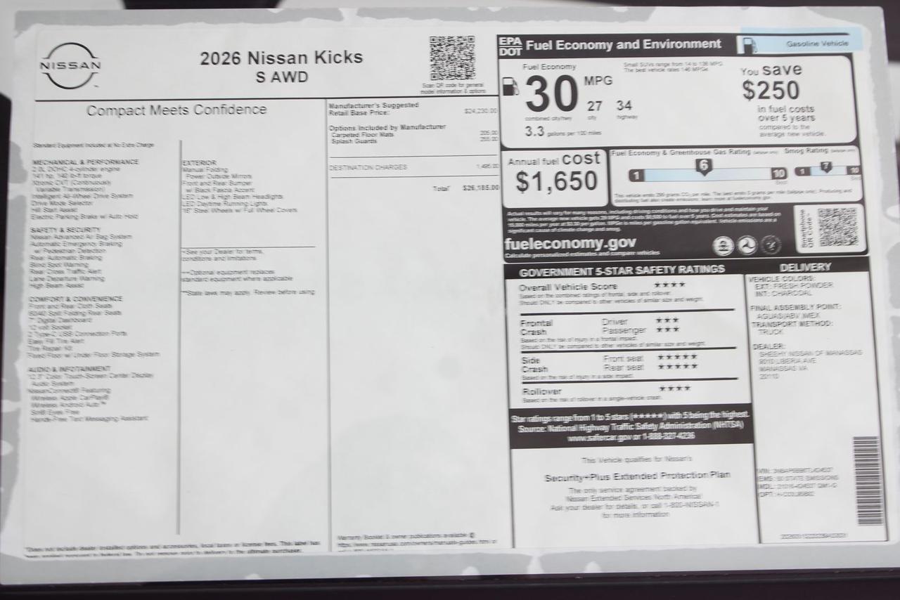 2026 Nissan Kicks S Manassas VA
