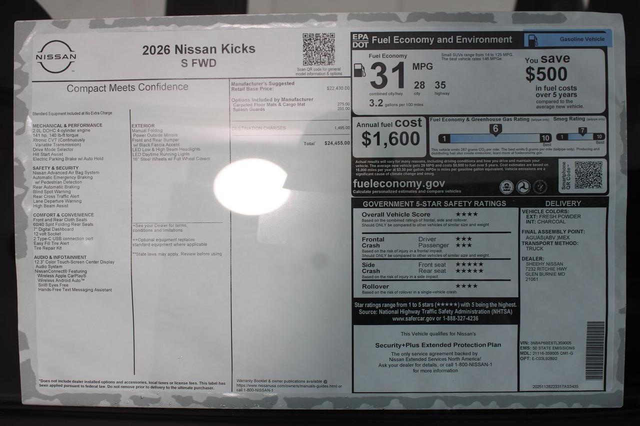 2026 Nissan Kicks S Manassas VA