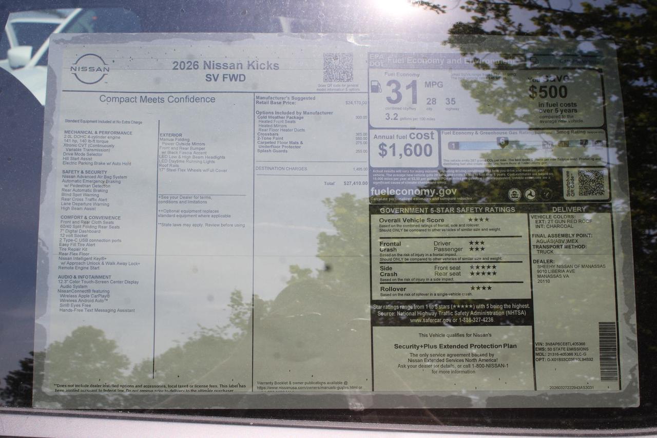 2026 Nissan Kicks SV Manassas VA