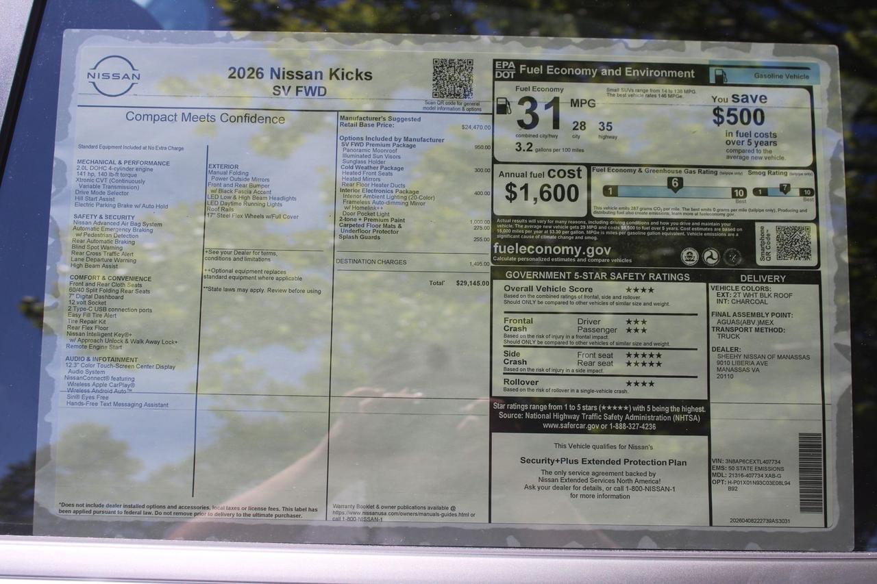 2026 Nissan Kicks SV Manassas VA
