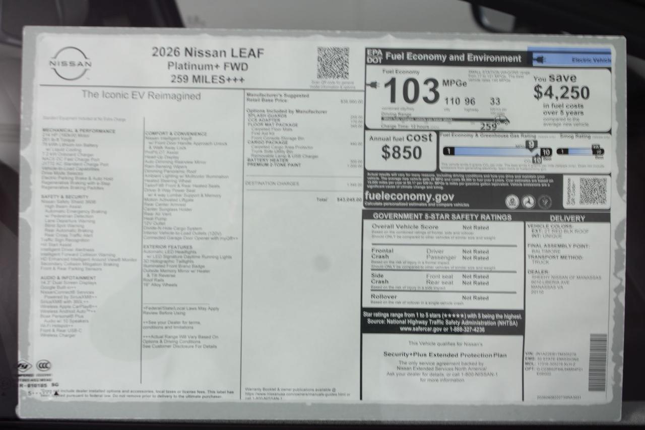 2026 Nissan Leaf PLATINUM+ Manassas VA
