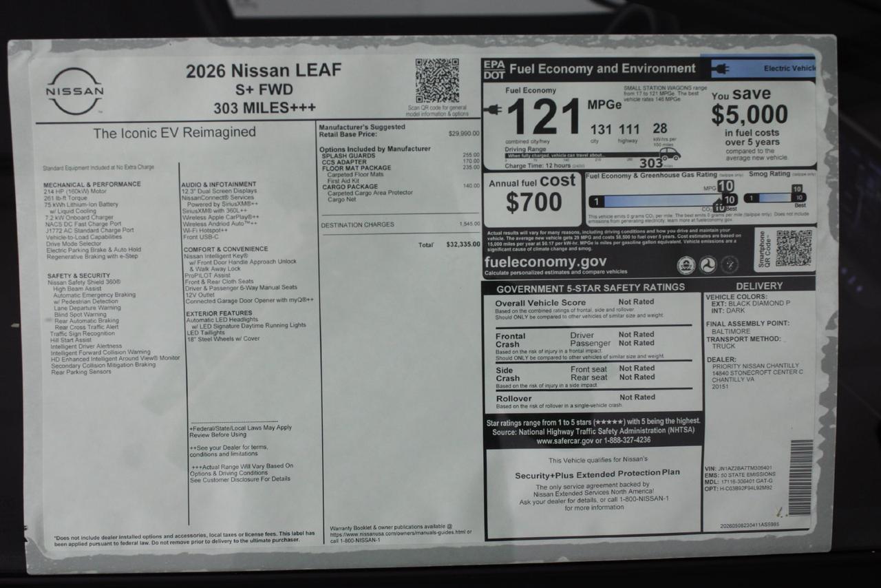 2026 Nissan Leaf S+ Manassas VA