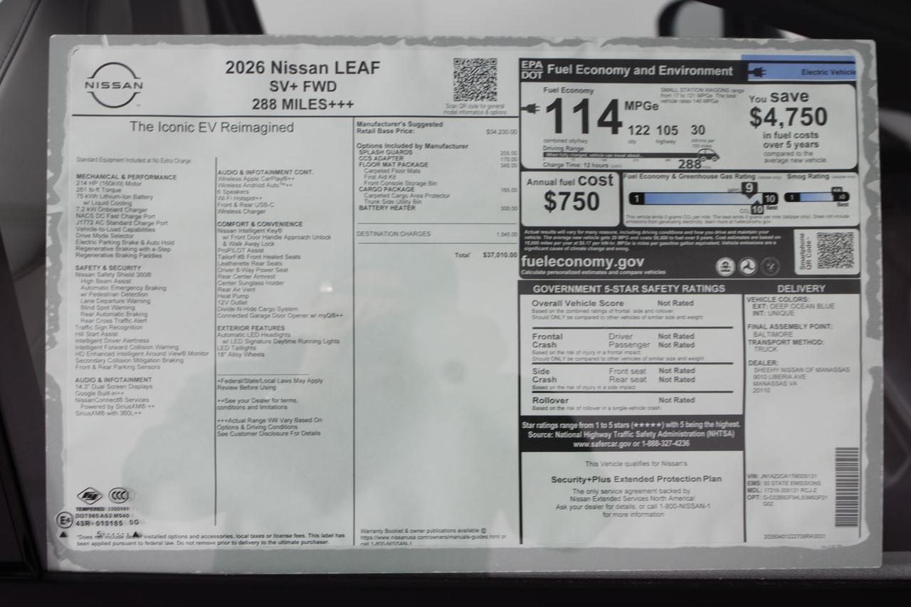 2026 Nissan Leaf SV+ Manassas VA