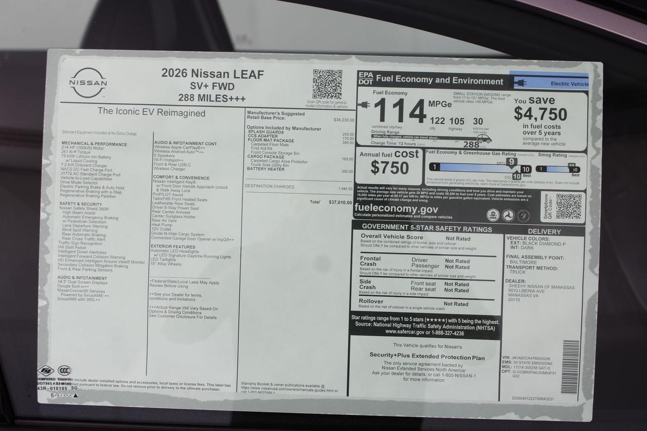 2026 Nissan Leaf SV+ Manassas VA