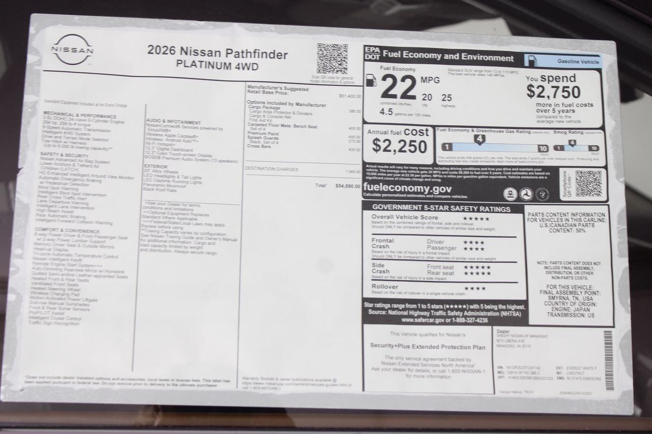 2026 Nissan Pathfinder Platinum Manassas VA