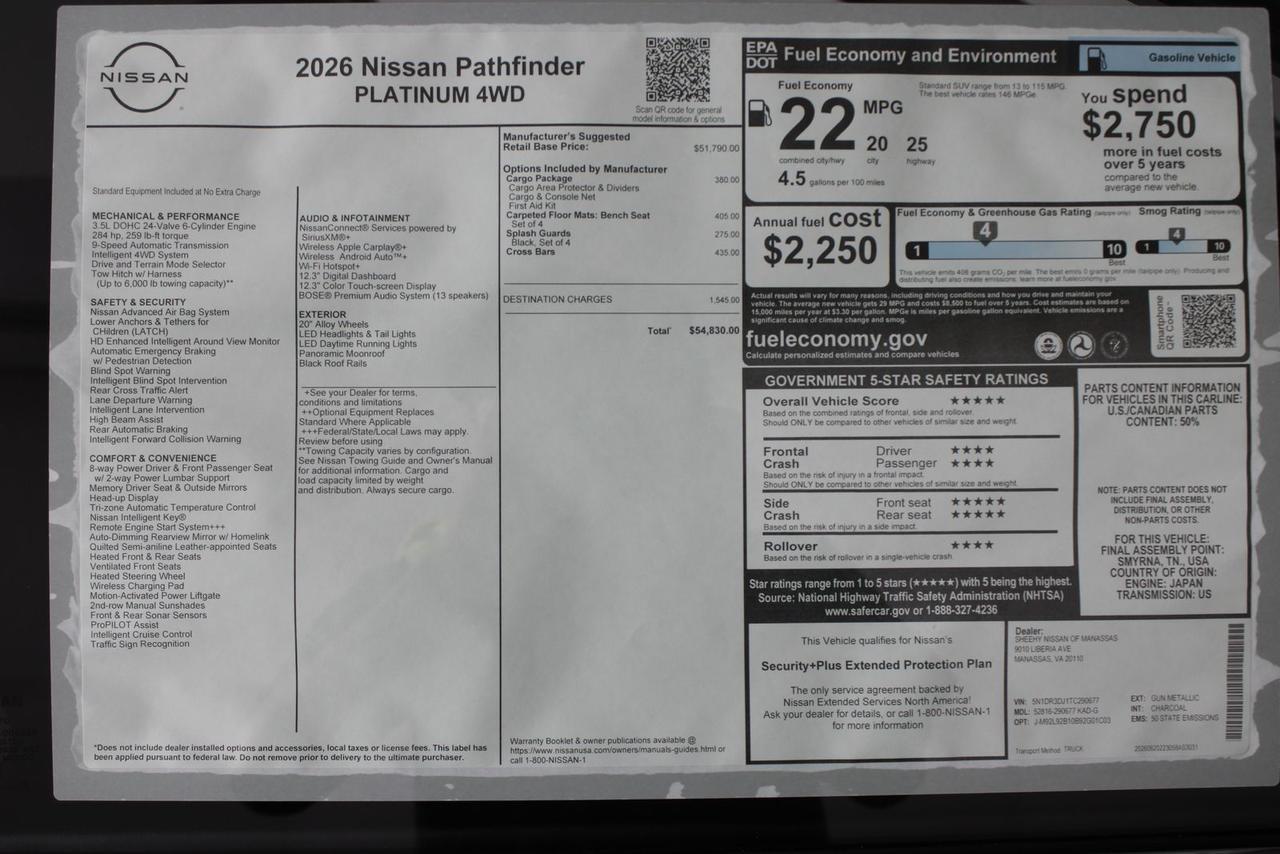 2026 Nissan Pathfinder Platinum Manassas VA