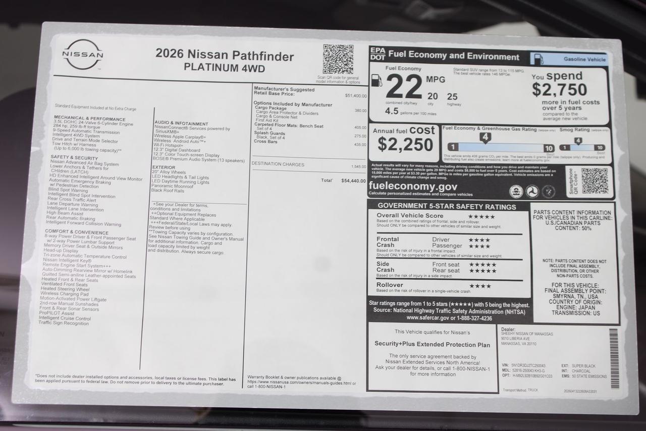 2026 Nissan Pathfinder Platinum Manassas VA