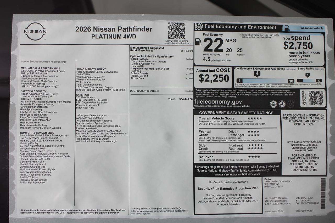 2026 Nissan Pathfinder Platinum Manassas VA