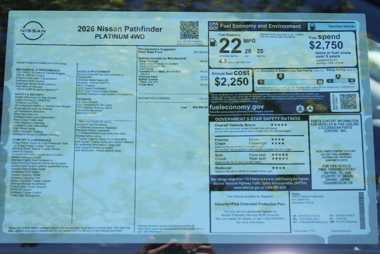 2026 Nissan Pathfinder Platinum Manassas VA