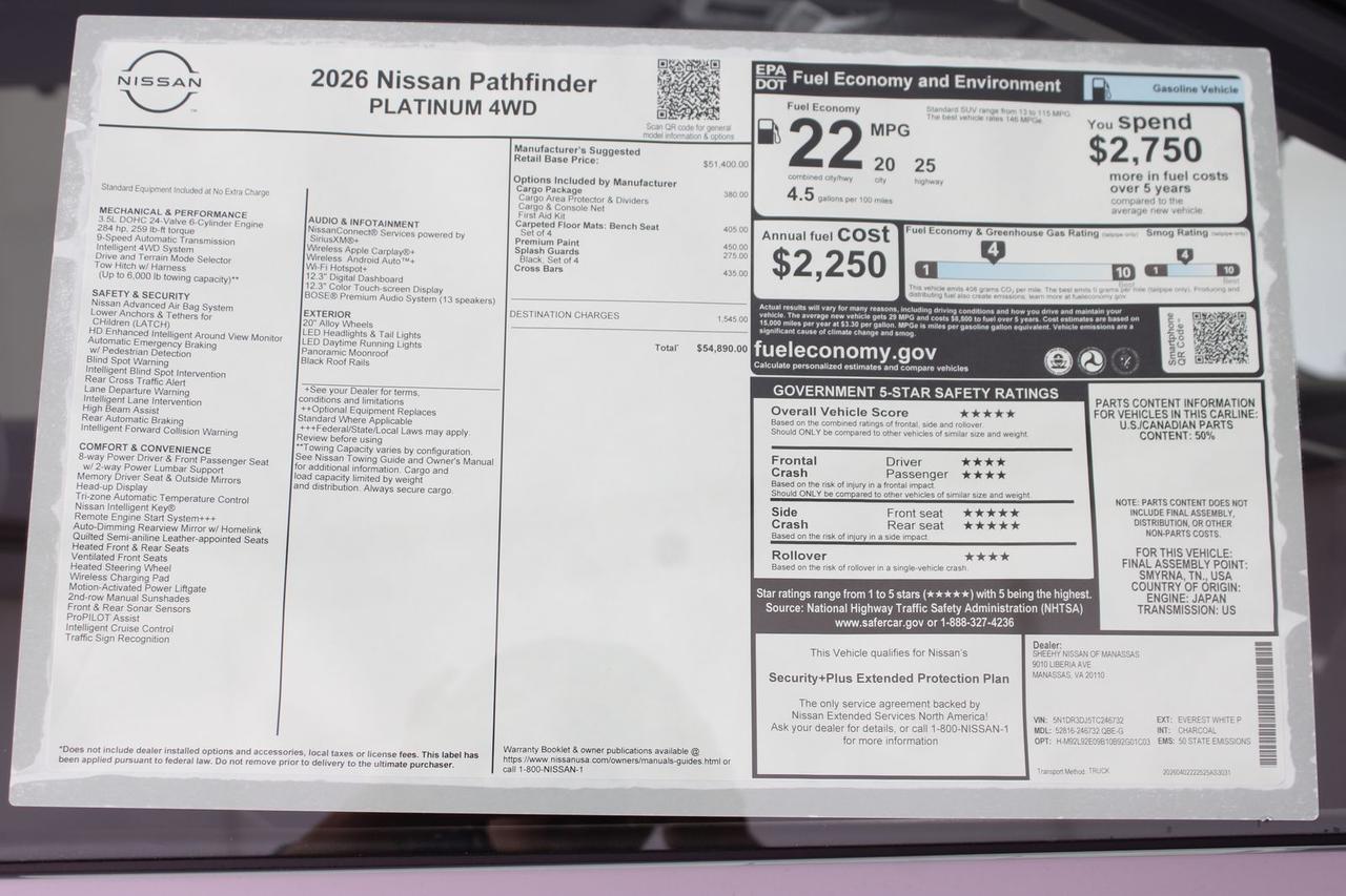 2026 Nissan Pathfinder Platinum Manassas VA