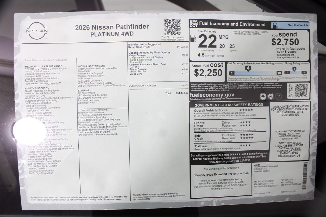 2026 Nissan Pathfinder Platinum Manassas VA
