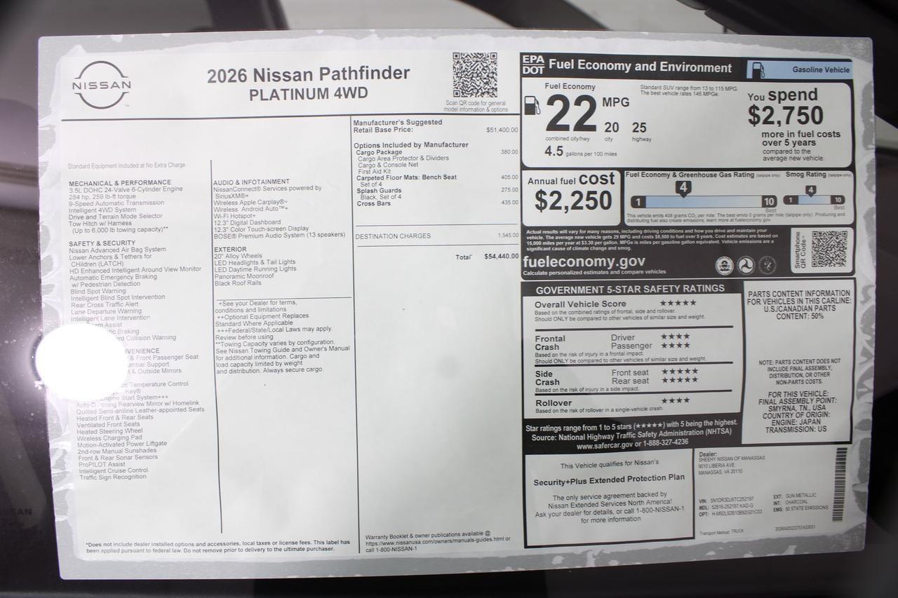 2026 Nissan Pathfinder Platinum Manassas VA