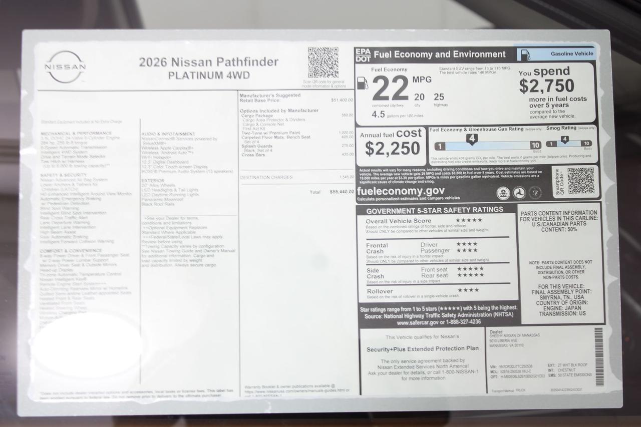2026 Nissan Pathfinder Platinum Manassas VA