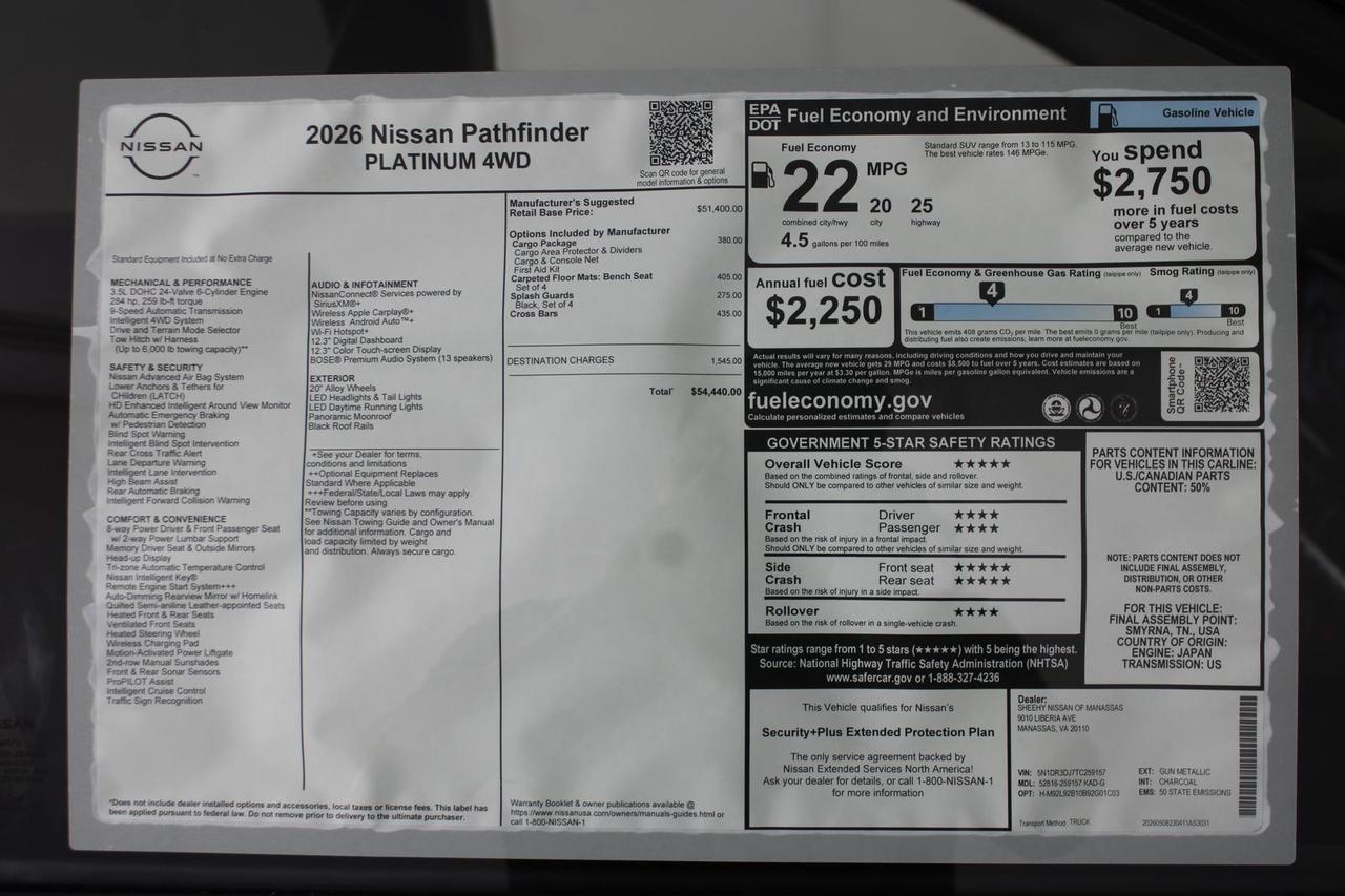 2026 Nissan Pathfinder Platinum Manassas VA