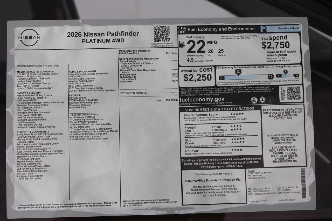 2026 Nissan Pathfinder Platinum Manassas VA
