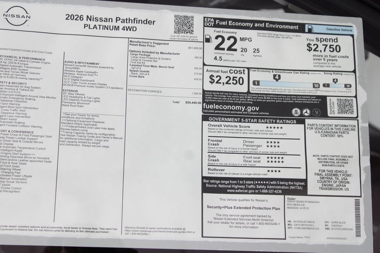 2026 Nissan Pathfinder Platinum Manassas VA
