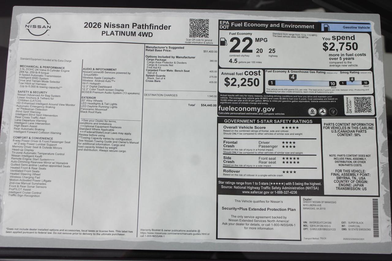 2026 Nissan Pathfinder Platinum Manassas VA