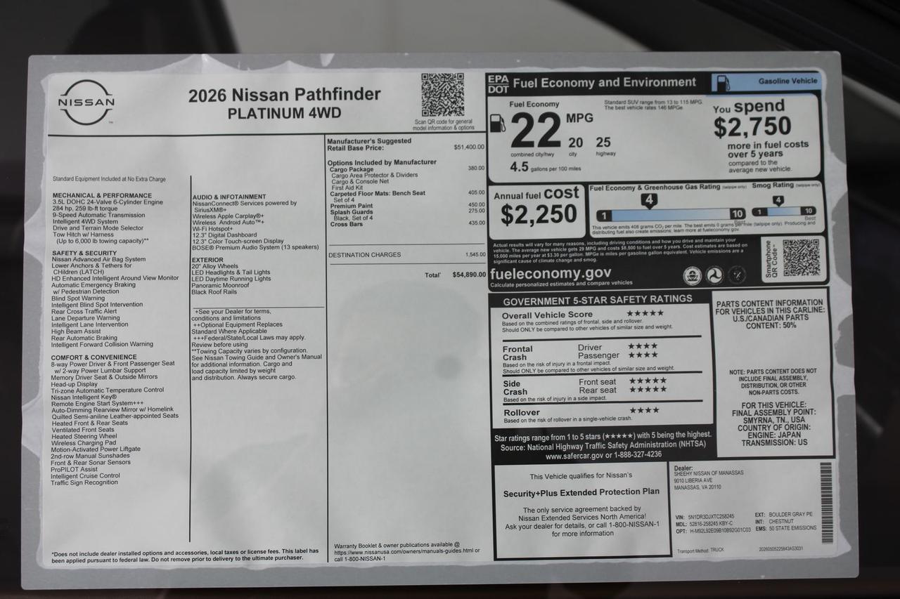 2026 Nissan Pathfinder Platinum Manassas VA