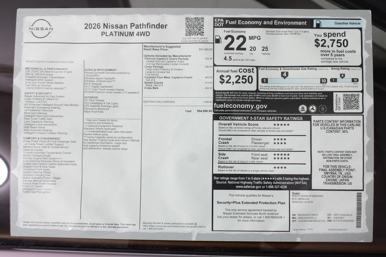 2026 Nissan Pathfinder Platinum Manassas VA