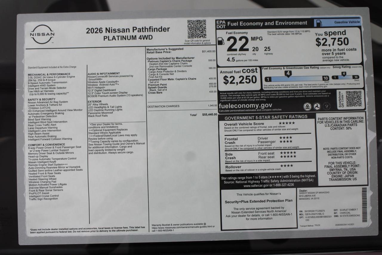 2026 Nissan Pathfinder Platinum Manassas VA