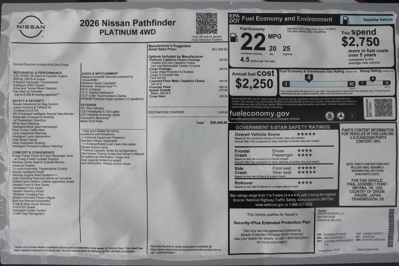 2026 Nissan Pathfinder Platinum Manassas VA
