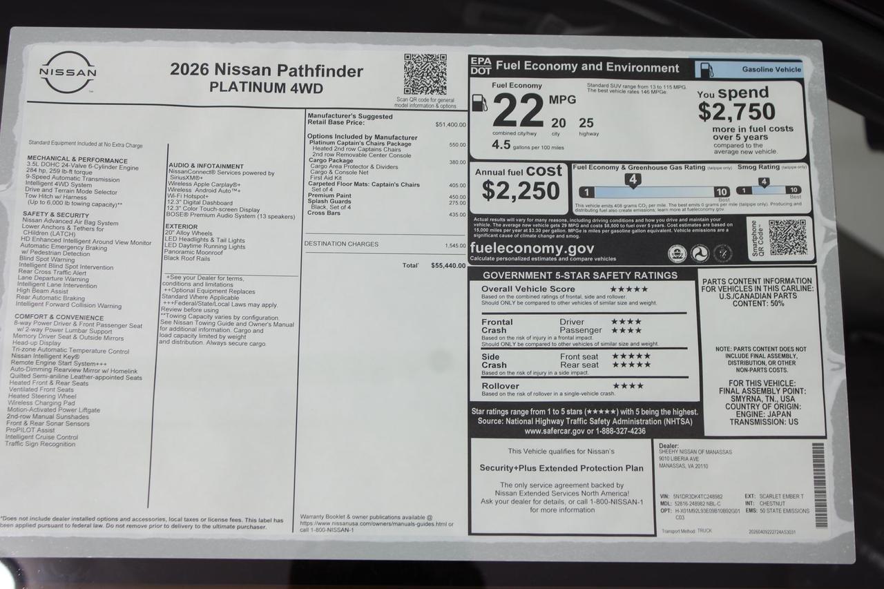 2026 Nissan Pathfinder Platinum Manassas VA