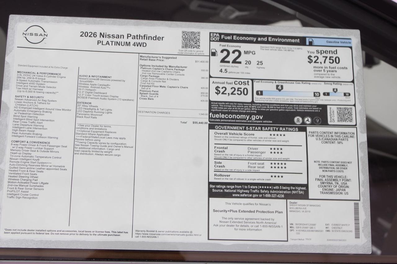 2026 Nissan Pathfinder Platinum Manassas VA