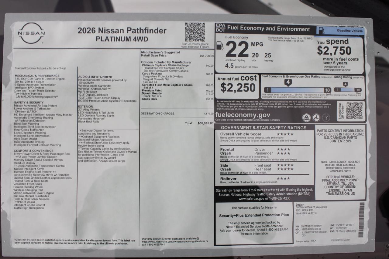 2026 Nissan Pathfinder Platinum Manassas VA