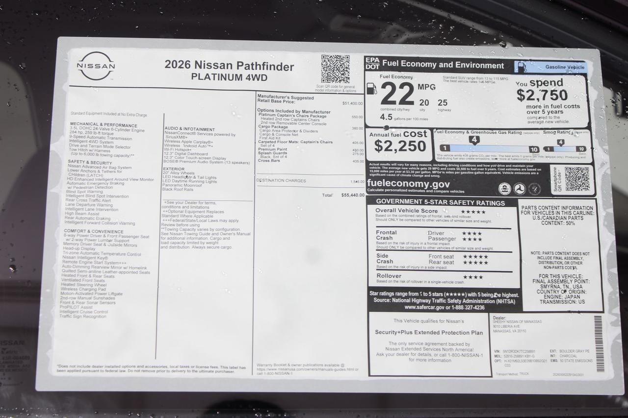 2026 Nissan Pathfinder Platinum Manassas VA