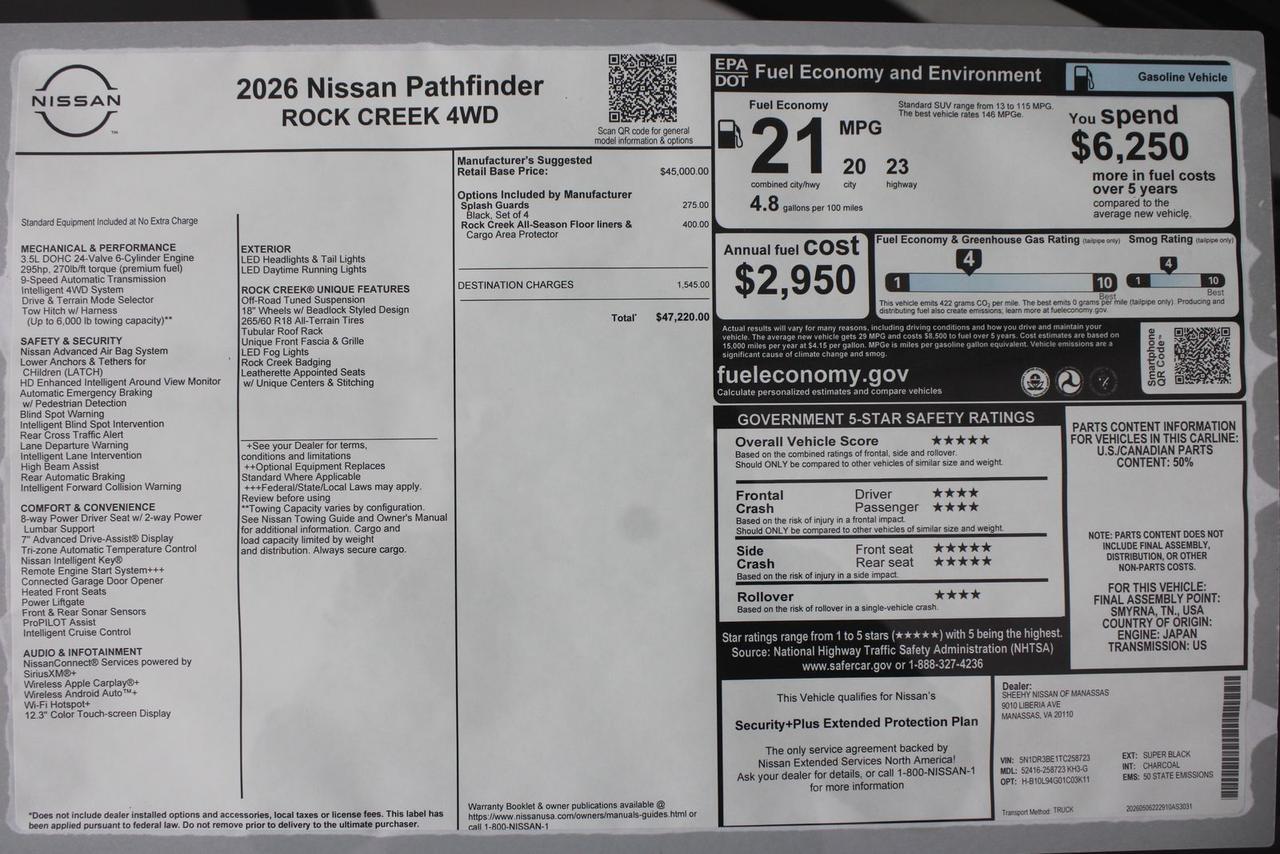 2026 Nissan Pathfinder Rock Creek Manassas VA