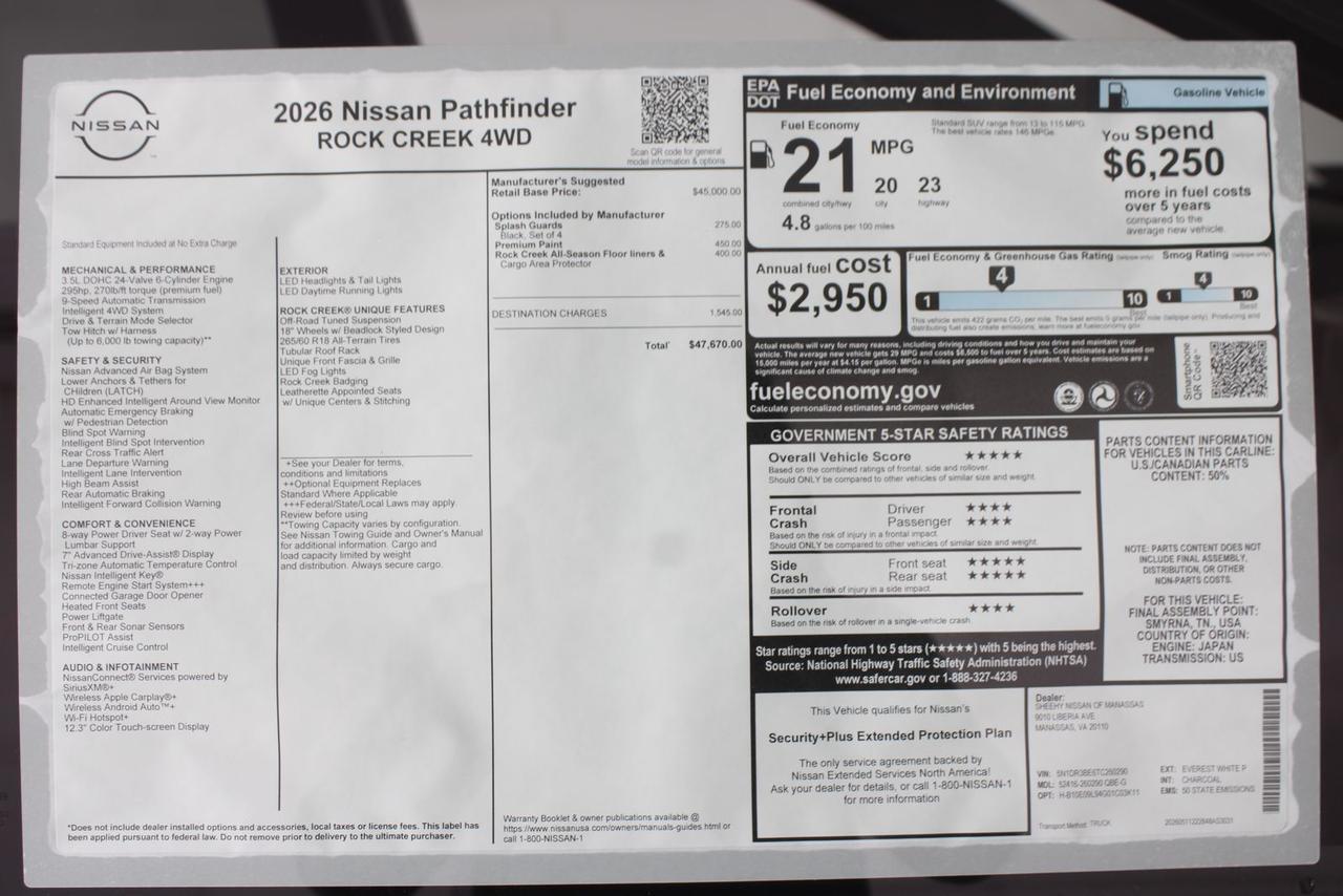 2026 Nissan Pathfinder Rock Creek Manassas VA