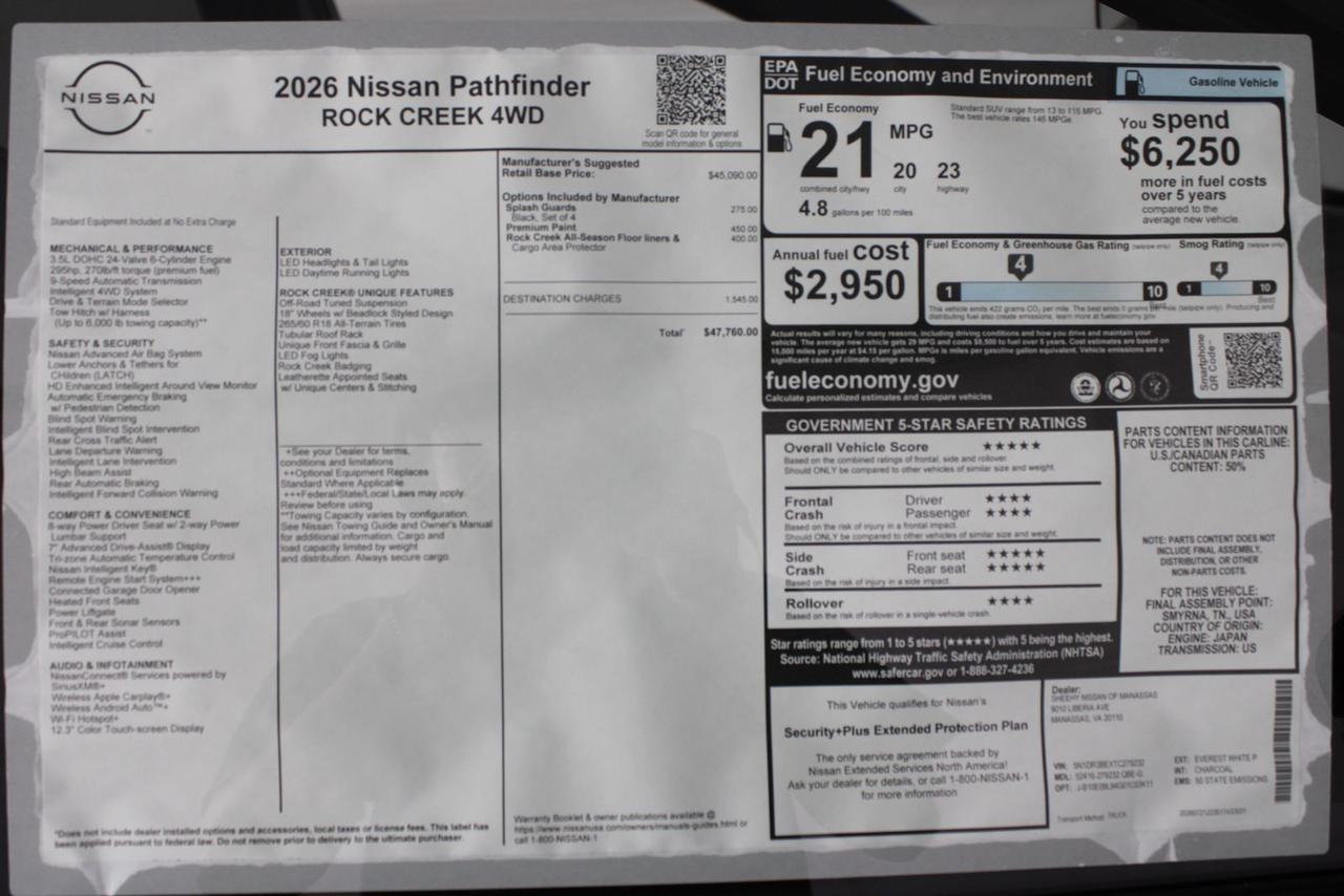 2026 Nissan Pathfinder Rock Creek Manassas VA