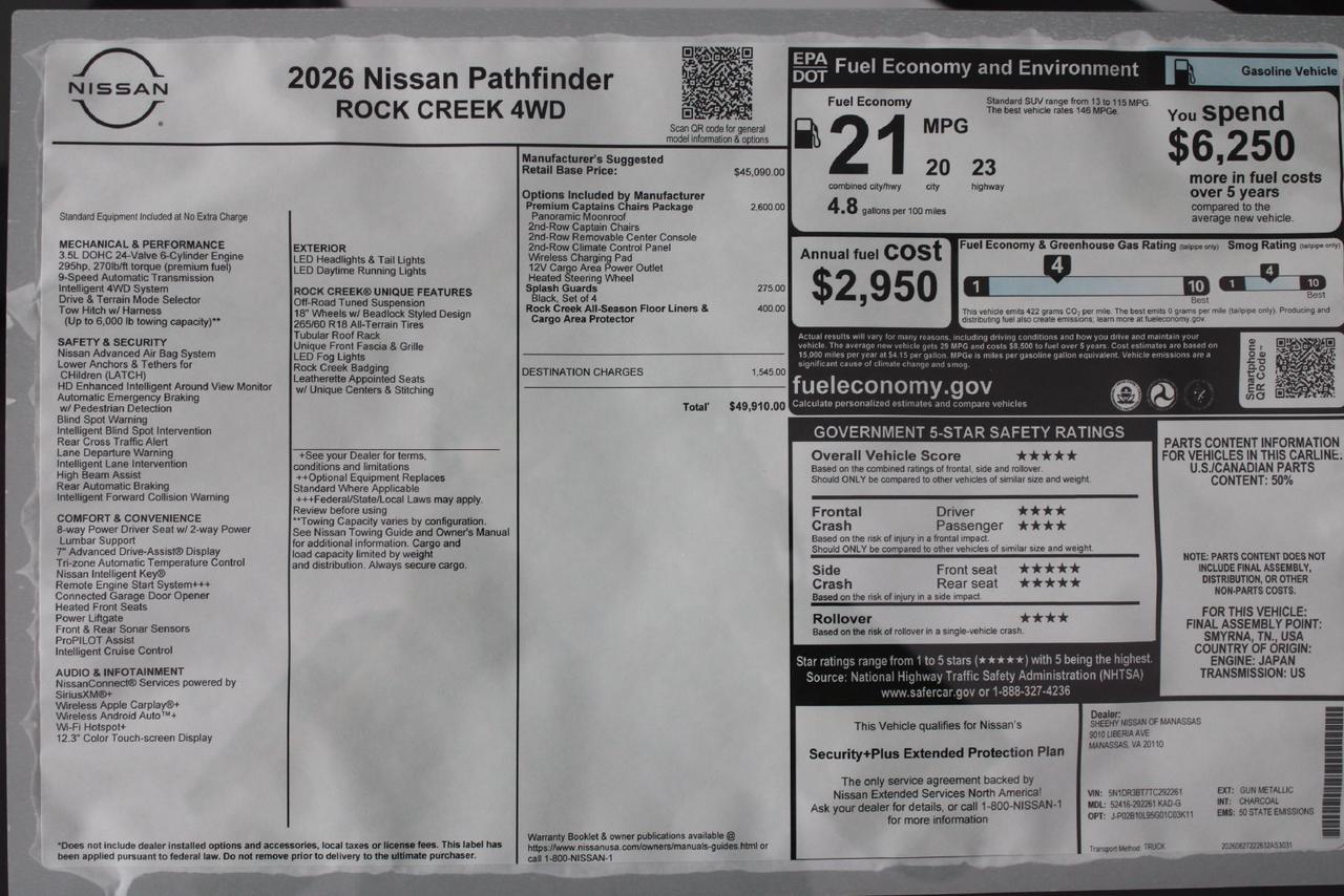 2026 Nissan Pathfinder Rock Creek Manassas VA