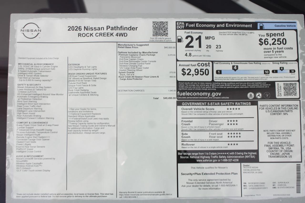 2026 Nissan Pathfinder Rock Creek Manassas VA