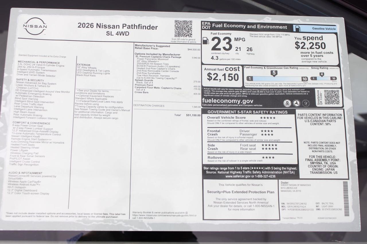 2026 Nissan Pathfinder SL Glen Burnie MD