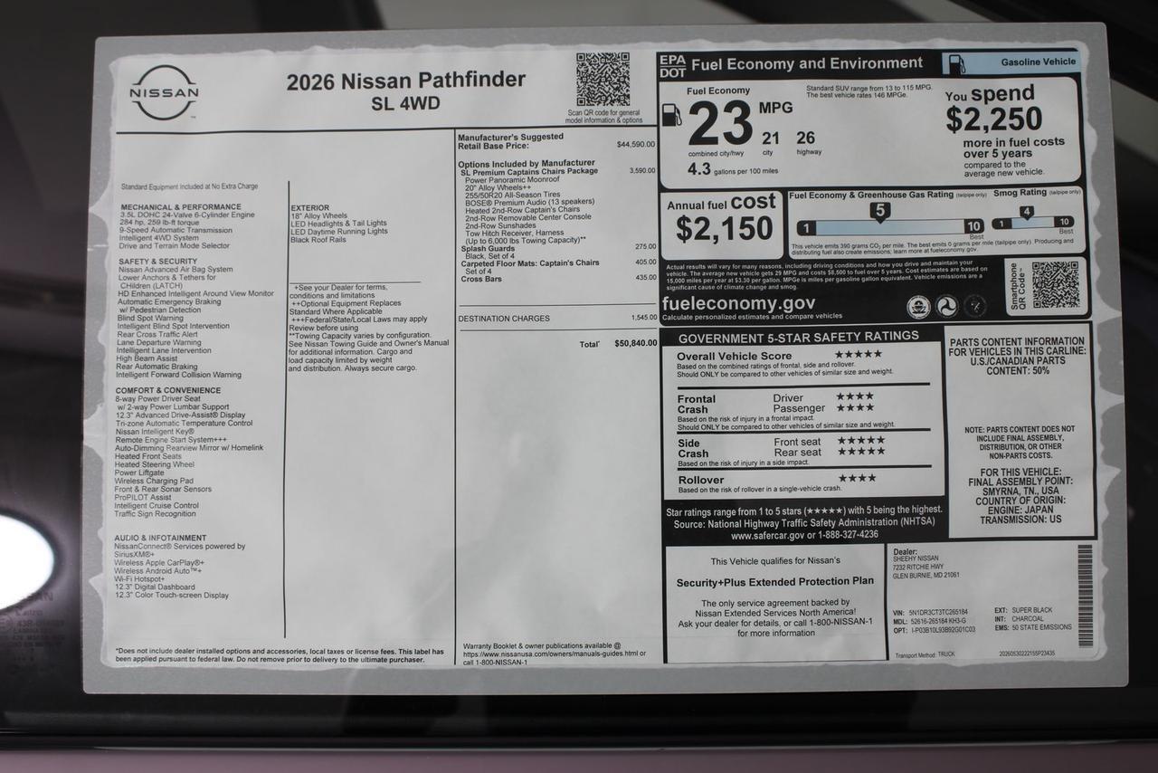 2026 Nissan Pathfinder SL Manassas VA