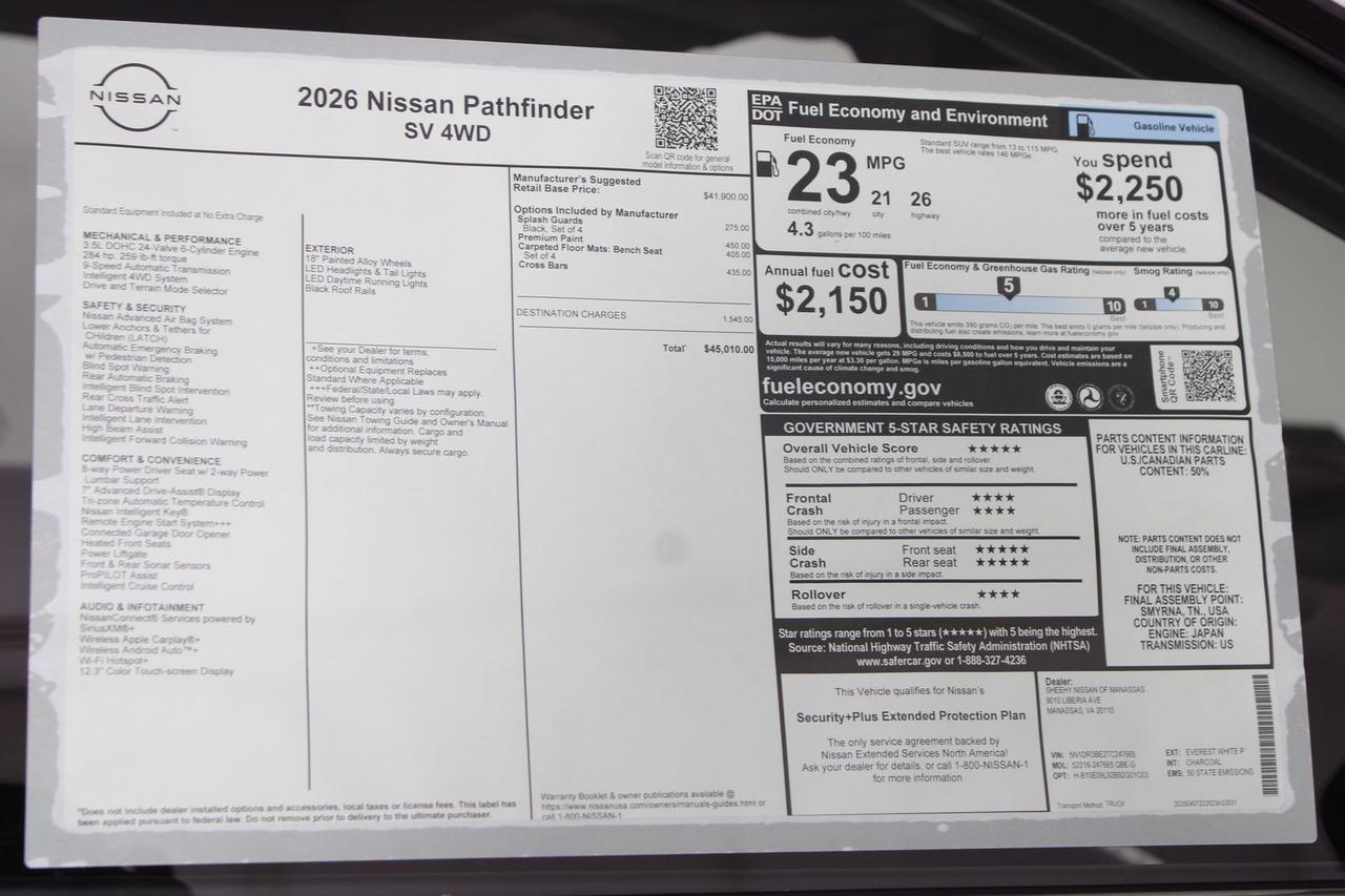 2026 Nissan Pathfinder SV Manassas VA