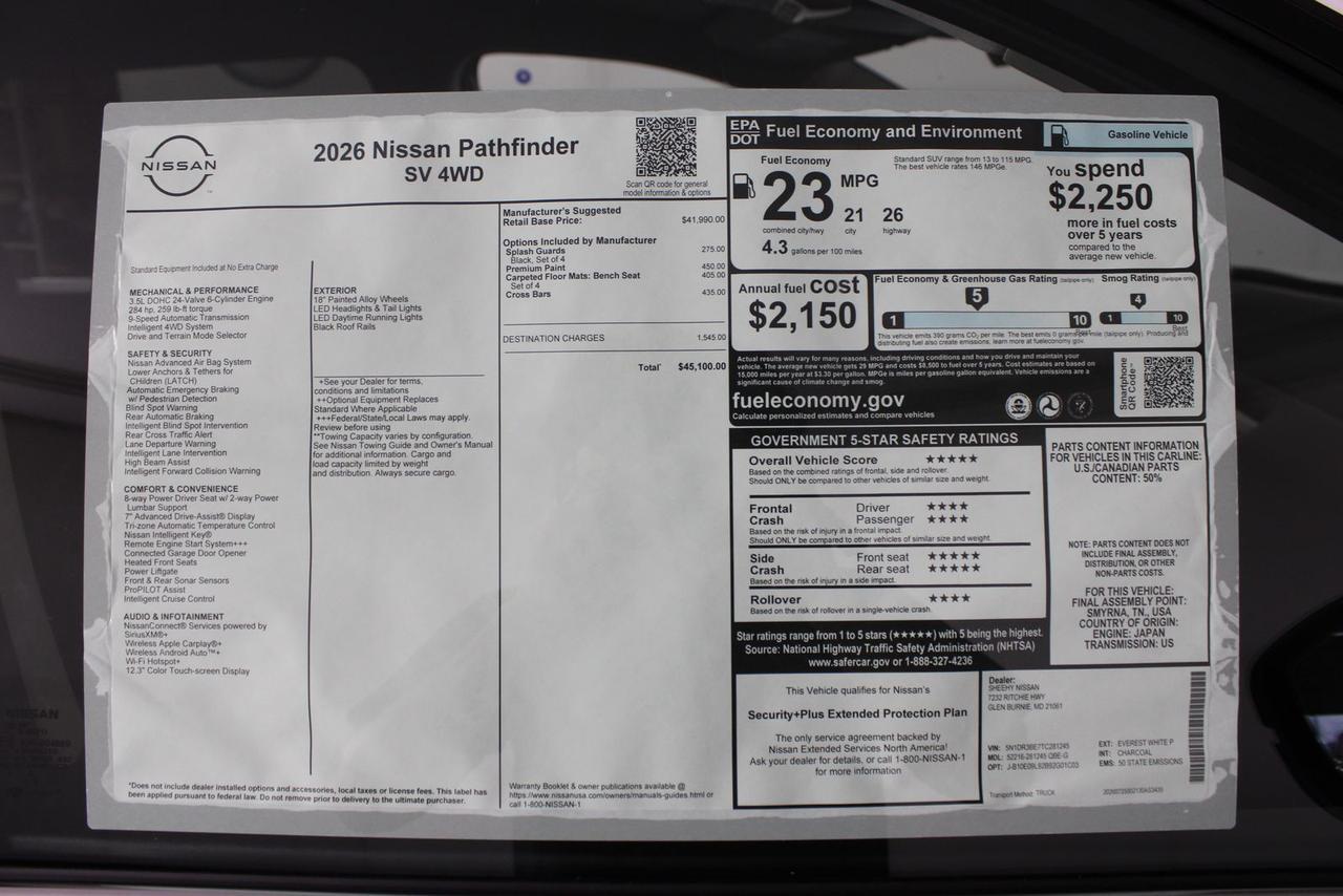 2026 Nissan Pathfinder SV Manassas VA